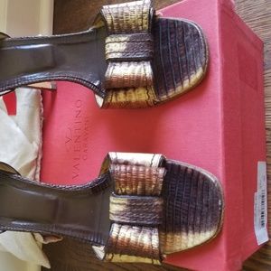 Valentino Garavani Lizard Bow Shoes Size 37.5